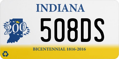 IN license plate 508DS