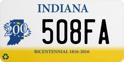 IN license plate 508FA