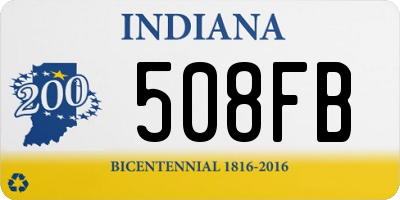 IN license plate 508FB