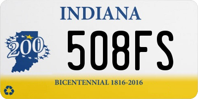 IN license plate 508FS