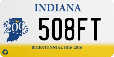 IN license plate 508FT