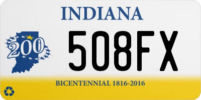 IN license plate 508FX