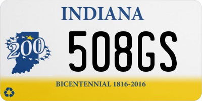 IN license plate 508GS