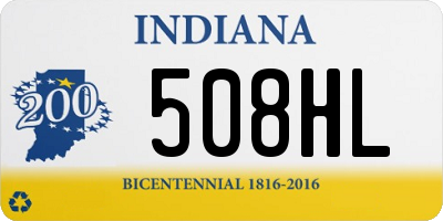 IN license plate 508HL