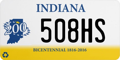 IN license plate 508HS