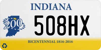 IN license plate 508HX