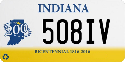 IN license plate 508IV