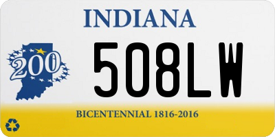 IN license plate 508LW