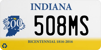 IN license plate 508MS