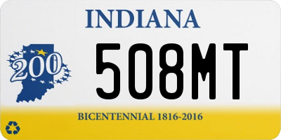 IN license plate 508MT