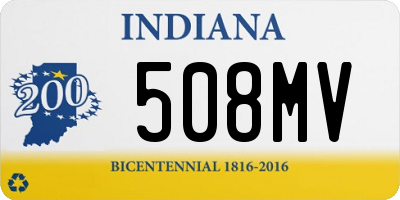 IN license plate 508MV