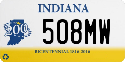 IN license plate 508MW