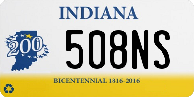 IN license plate 508NS