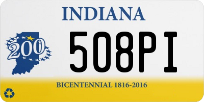 IN license plate 508PI