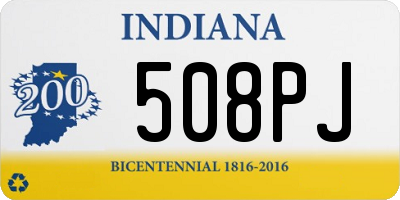 IN license plate 508PJ