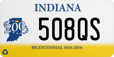 IN license plate 508QS