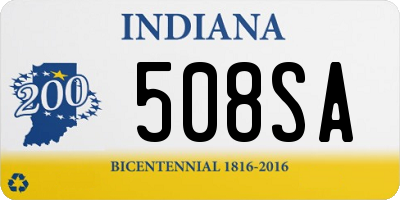 IN license plate 508SA