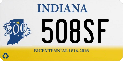 IN license plate 508SF