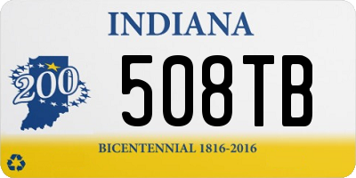 IN license plate 508TB