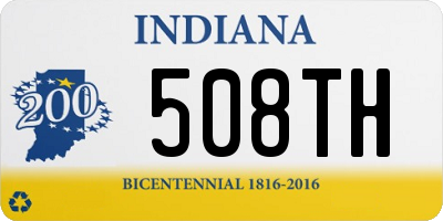 IN license plate 508TH