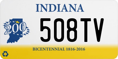 IN license plate 508TV