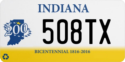 IN license plate 508TX