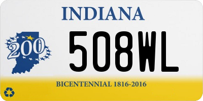 IN license plate 508WL