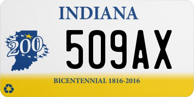 IN license plate 509AX