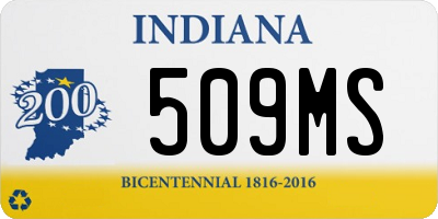 IN license plate 509MS