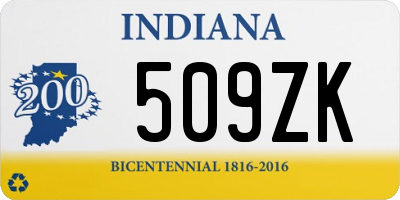 IN license plate 509ZK