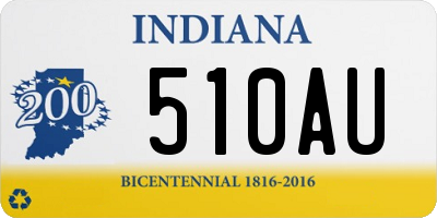 IN license plate 510AU