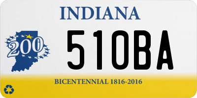 IN license plate 510BA