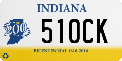 IN license plate 510CK