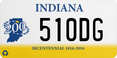 IN license plate 510DG