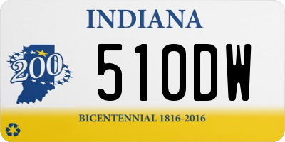 IN license plate 510DW