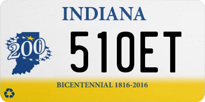 IN license plate 510ET