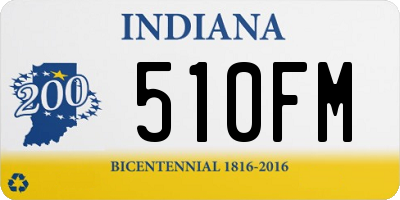 IN license plate 510FM