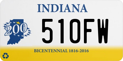 IN license plate 510FW