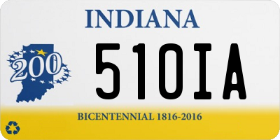 IN license plate 510IA