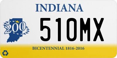 IN license plate 510MX