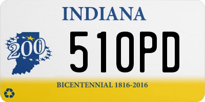 IN license plate 510PD