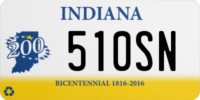 IN license plate 510SN