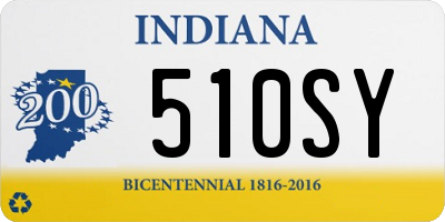 IN license plate 510SY