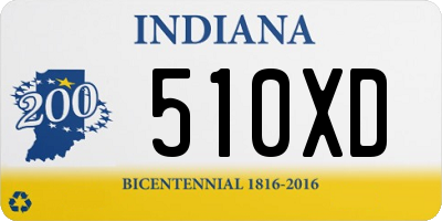 IN license plate 510XD