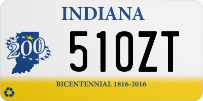 IN license plate 510ZT