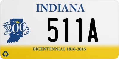 IN license plate 511A