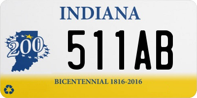 IN license plate 511AB