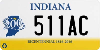 IN license plate 511AC