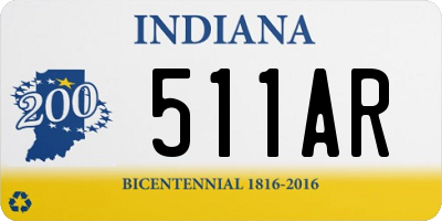 IN license plate 511AR