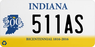 IN license plate 511AS